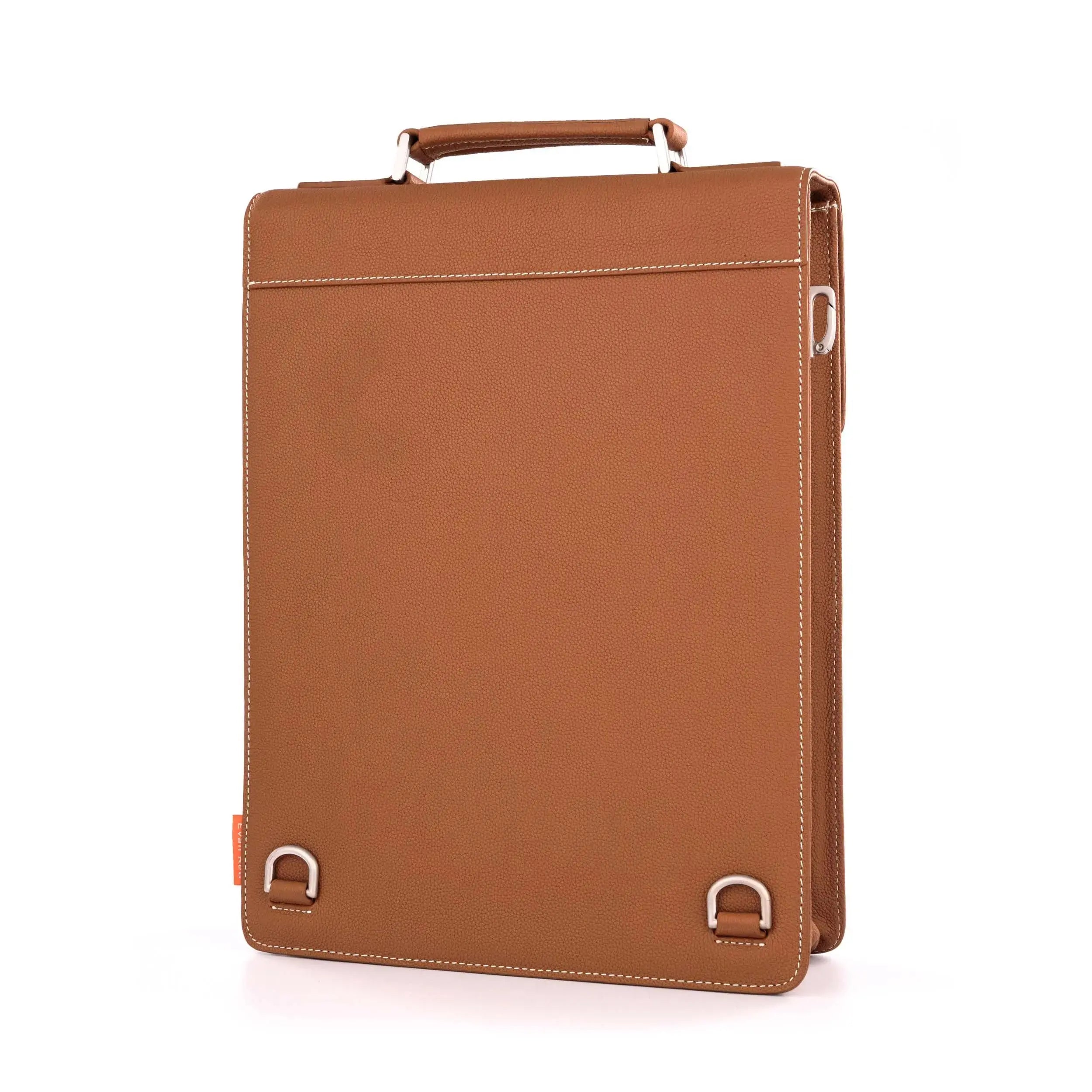 Classic Tan Leather Backpack Evan Red